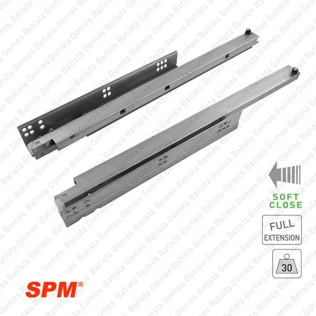 Corredi�as ocultas com Soft-Close para gavetas / Extra��o total / 30Kg